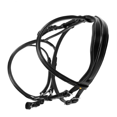 Brida de salto Equestro de cuero inglés Negro