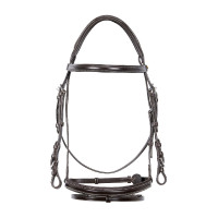 Brida de salto Equestro de cuero inglés Marrón oscuro Marr&amp;oacute;n