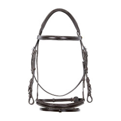 Brida de salto Equestro de cuero inglés Marrón oscuro Marr&amp;oacute;n