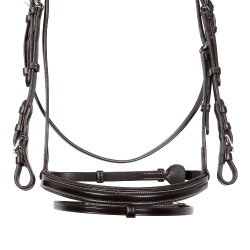 Brida de salto Equestro de cuero inglés Marrón oscuro Marr&amp;oacute;n
