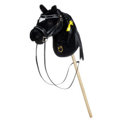 Brida de cuero brillante para hobby horse Equestro Negro