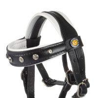 Brida de cuero Equestro con strass para caballo de juguete Negro Brida de cuero Equestro con strass para caballo de juguete Negro