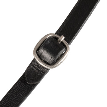 Brida de cuero Equestro para caballo de juguete con tachuelas plateadas Negro