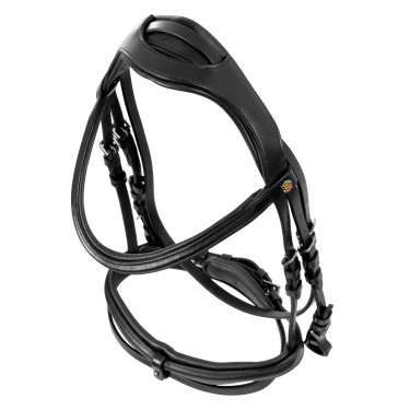 Brida Equestro con muserola simple y testera ancha y curvada Negro