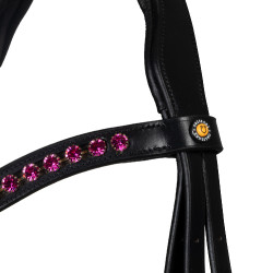 Brida Equestro anatómica con piedras fucsia Negro