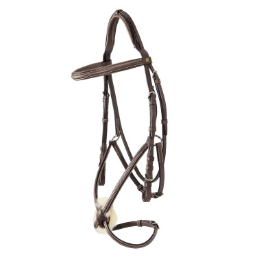 Brida Equestro con muserola mexicana y borreguillo sintético Marrón oscuro
