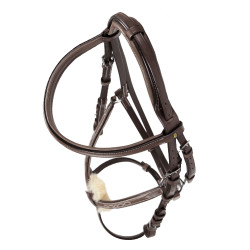 Brida Equestro con muserola mexicana y borreguillo sintético Marrón oscuro