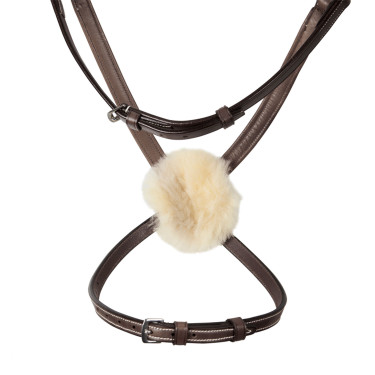 Brida Equestro con muserola mexicana y borreguillo sintético Marrón oscuro