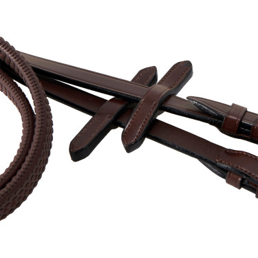 Brida Equestro con muserola mexicana y borreguillo sintético Marrón oscuro