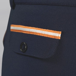 Pantalón de equitación F&C Saint Malo Junior Azúl marino / naranja