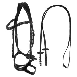 Brida Supreme con muserola anatómica curvada Negro