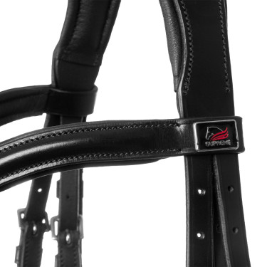 Brida Supreme con muserola anatómica curvada Negro