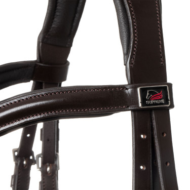 Brida Supreme con muserola anatómica curvada Marrón oscuro