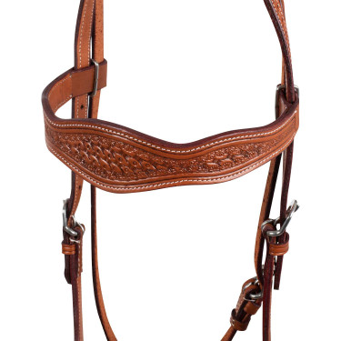 Brida western McBryan con grabado basket Engrasado