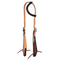 Brida western one-ear Pool’s con tallado floral oscuro Negro / natural