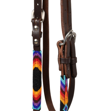 Brida western Pool’s Serape con perlas aceitada Marrón oscuro