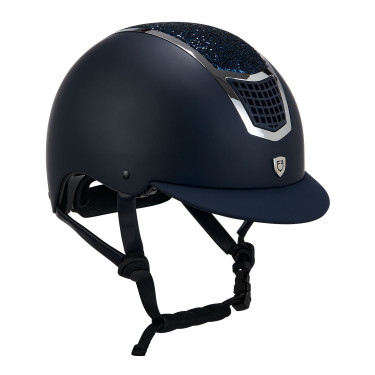 Casco Equestro con strass Navy blue / plata Azul