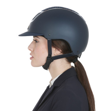 Casco Equestro con strass Navy blue / plata Azul