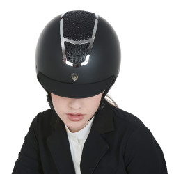 Casco Equestro con strass homologado EN 1384-2023 Negro / plata Casco Equestro con strass homologado EN 1384-2023 Negro / plata