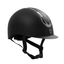 Casco unisex Equestro Azael con rueda trasera con EN 1384-2023 Negro / gunmetal Gris