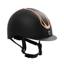 Casco unisex Equestro Azael con rueda trasera con EN 1384-2023 Negro / oro rosa