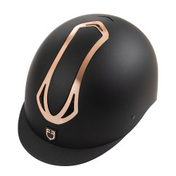Casco unisex Equestro Azael con rueda trasera con EN 1384-2023 Negro / oro rosa
