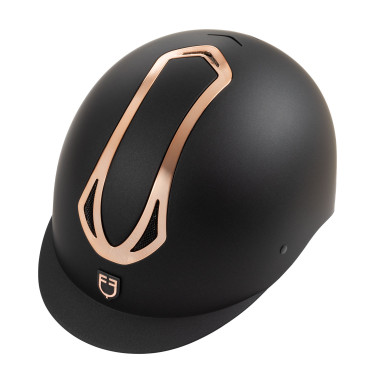 Casco unisex Equestro Azael con rueda trasera con EN 1384-2023 Negro / oro rosa
