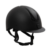 Casco unisex Equestro Azael con rueda trasera con EN 1384-2023 Negro / negro brillo