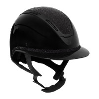 Casco para mujer Equestro Apocalypse con carcasa brillante y strass EN 1384-2023 Negro / negro Casco para mujer Equestro Apocalypse con carcasa brillante y strass EN 1384-2023 Negro / negro