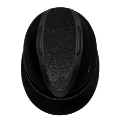 Casco para mujer Equestro Apocalypse con carcasa brillante y strass EN 1384-2023 Negro / negro