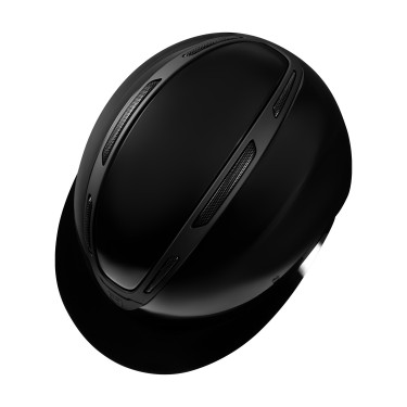 Casco para mujer Equestro Apocalypse con carcasa brillante homologado EN 1384-2023 Negro / negro