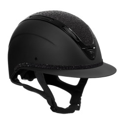 Casco para mujer Equestro Apocalypse con carcasa mate y strass EN 1384-2023 Negro / negro