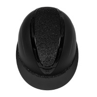 Casco para mujer Equestro Apocalypse con carcasa mate y strass EN 1384-2023 Negro / negro
