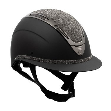 Casco para mujer Equestro Apocalypse con carcasa mate y strass EN 1384-2023 Negro / gunmetal Casco para mujer Equestro Apocalypse con carcasa mate y strass EN 1384-2023 Negro / gunmetal