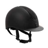 Casco para mujer Equestro Azael Stone con visera ancha y strass EN 1384-2023 Negro / negro Casco para mujer Equestro Azael Stone con visera ancha y strass EN 1384-2023 Negro / negro