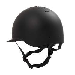 Casco para mujer Equestro Azael Stone con visera ancha y strass EN 1384-2023 Negro / negro