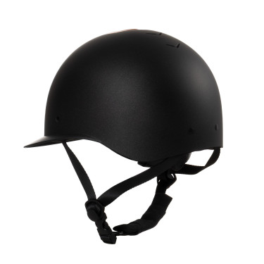 Casco de mujer Equestro con visera ancha homologado EN 1384-2023 Negro / oro rosa