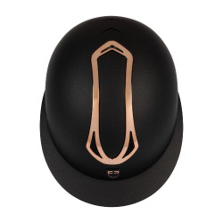 Casco de mujer Equestro con visera ancha homologado EN 1384-2023 Negro / oro rosa