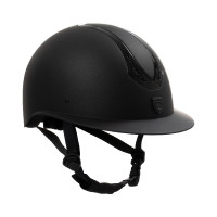 Casco de mujer Equestro con visera ancha homologado EN 1384-2023 Negro / negro brillante