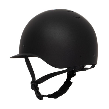 Casco de mujer Equestro con visera ancha homologado EN 1384-2023 Negro / negro brillante Casco de mujer Equestro con visera ancha homologado EN 1384-2023 Negro / negro brillante