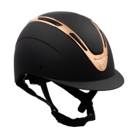 Casco unisex Equestro Apocalypse carcasa mate EN 1384-2023 Negro / oro rosa