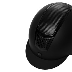 Casco unisex Equestro con inserto de carbono y ribete brillante EN 1384-2023 Negro / negro