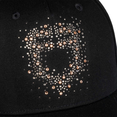 Gorra mujer Equestro con logotipo de strass Negro