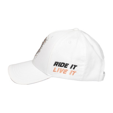 Gorra mujer Equestro con logotipo de strass Blanco