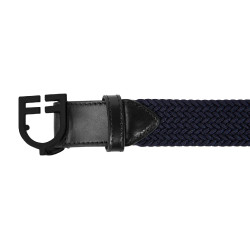 Cinturón elástico Equestro con hebilla con logo negro Marino Azul marino