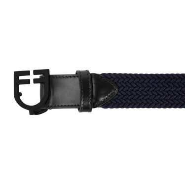 Cinturón elástico Equestro con hebilla con logo negro Marino Azul marino