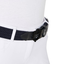 Cinturón elástico Equestro con hebilla con logo negro Marino Azul marino