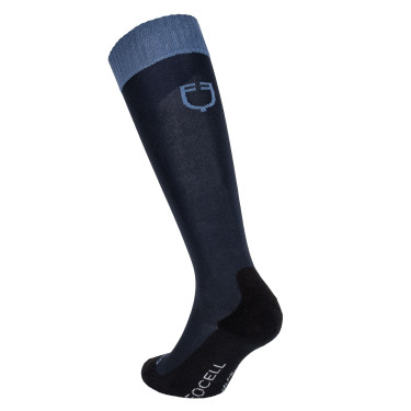 Calcetines Equestro Technical Basic por 3 Coral azul / gris escarchado / azul marino