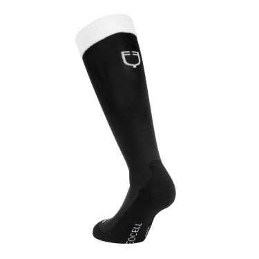Calcetines unisex Equestro Basic de tejido técnico Negro / blanco
