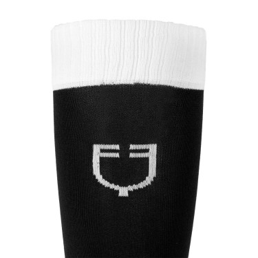 Calcetines unisex Equestro Basic de tejido técnico Negro / blanco